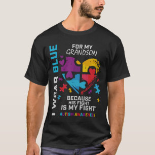 Grandma Grandpa I Wear Blue For My Grandson T-Shirt