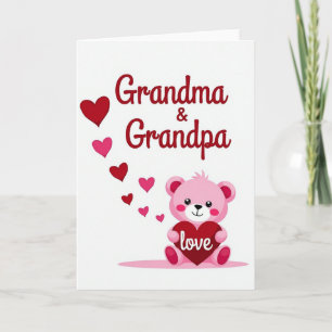 Grandma Grandpa Love Heart Card