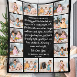 Grandma Grandpa Personalised Poem 14 Photo Collage Fleece Blanket<br><div class="desc">Celebrate your grandparents with a custom photo collage blanket. This unique grandparents quote blanket is the perfect gift whether its a birthday, Grandparents day or Christmas. We hope your special keepsake grandma blanket will become a treasured keepsake for years to come. . Quote "We hugged this blanket, We squeezed it...</div>