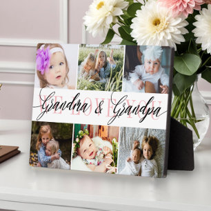 Grandma & Grandpa Photo Collage Plaque