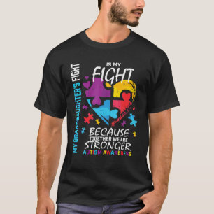Grandma Grandpa Puzzle Blue Granddaughter Autism A T-Shirt