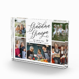 Grandma & Grandpa We Love You Photo Collage  Block