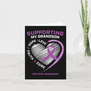 Grandma Grandpa Women Purple Men Grandson Epilepsy Card