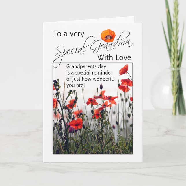 Grandma, Grandparents Day Card - Wild Poppies (Front)
