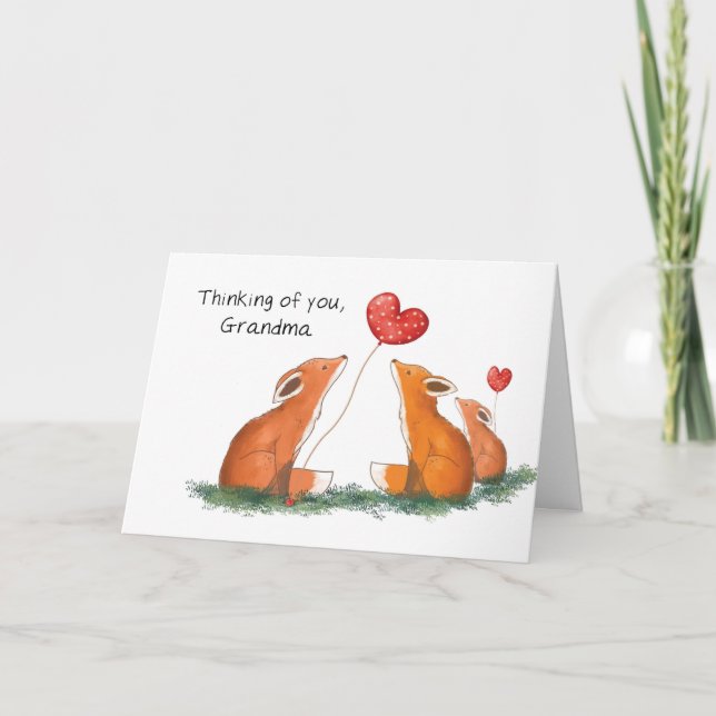 Grandma Grandparents Day From Group Three Foxes Card (Front)