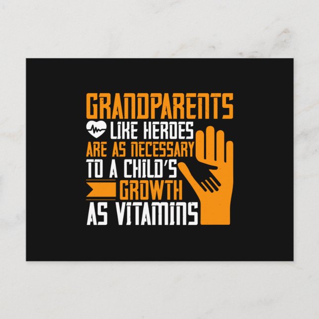 Grandma - Grandparents Like Heroes Postcard (Front)