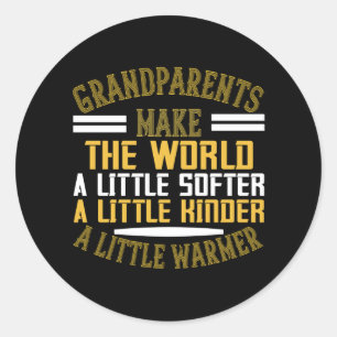 Grandma - Grandparents Make World Warmer Classic Round Sticker
