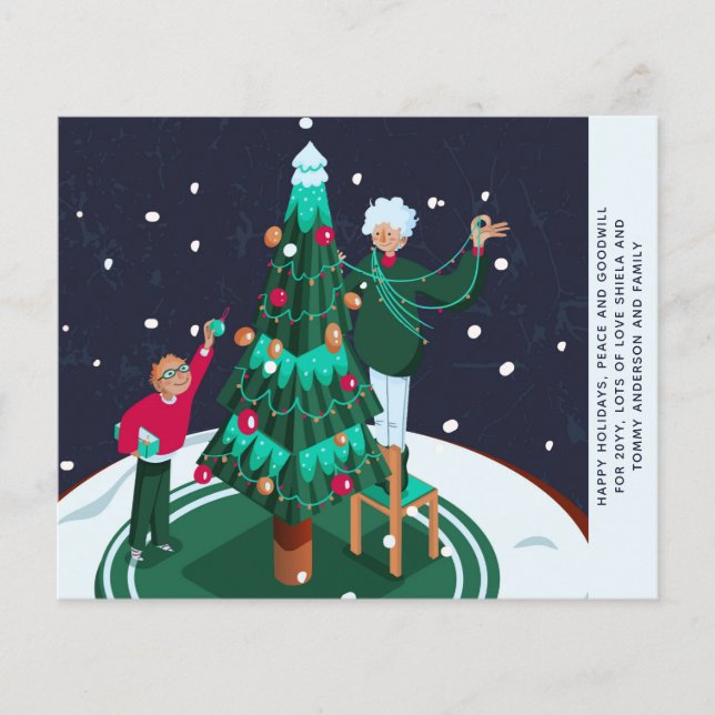 Grandma Grandsom Decorating Christmas Tree Custom (Front)