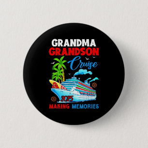 Grandma Grandson Cruise 2025 Memories Christmas Fa 6 Cm Round Badge