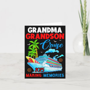 Grandma Grandson Cruise 2025 Memories Christmas Fa Card