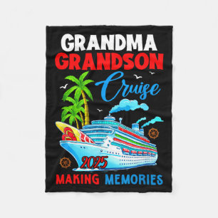 Grandma Grandson Cruise 2025 Memories Christmas Fa Fleece Blanket