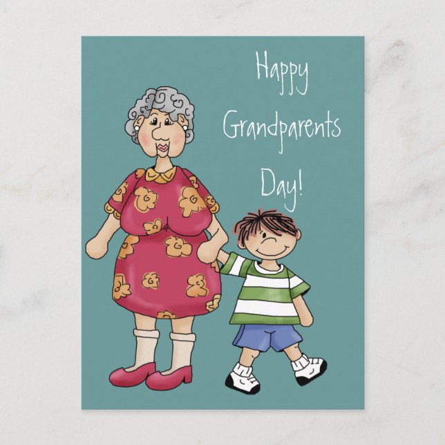 Grandma & Grandson (Grandparent Designs) Postcard (Front)
