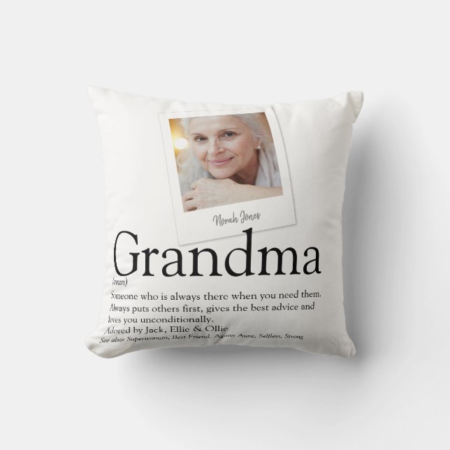 Grandma Granny Grandmother Definition Modern Photo Cushion (Front)