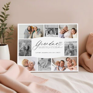 Grandma Grateful for Every Moment Photo Collage Plaque