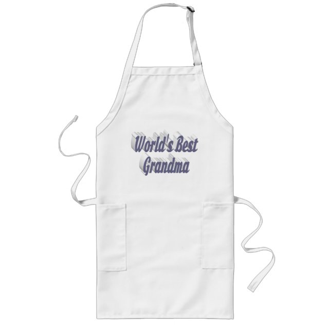 Grandma grey text Mothers Day Long Apron (Front)