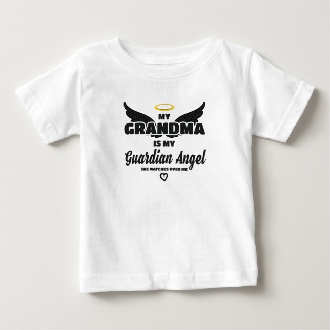 Grandma Guardian Angel Watches Over Me In Memory Baby T-Shirt (Front)