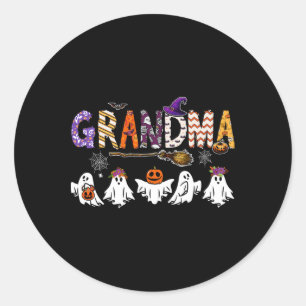Grandma Halloween Boo Ghost Horror Costume Funny P Classic Round Sticker