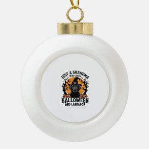 Grandma Halloween Labrador Funny Vintage_1 Ceramic Ball Christmas Ornament