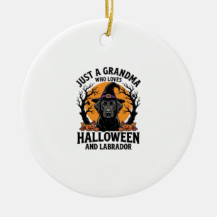 Grandma Halloween Labrador Funny Vintage_1 Ceramic Tree Decoration