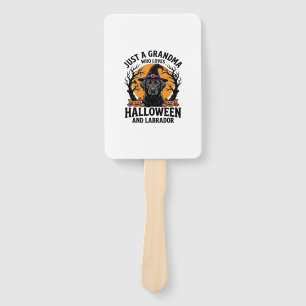 Grandma Halloween Labrador Funny Vintage_1 Hand Fan