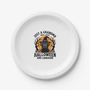 Grandma Halloween Labrador Funny Vintage_1 Paper Plate