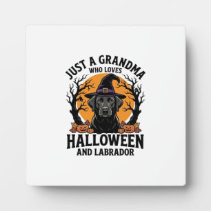 Grandma Halloween Labrador Funny Vintage_1 Plaque