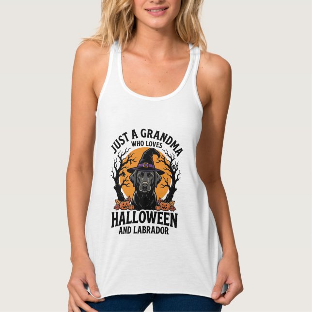Grandma Halloween Labrador Funny Vintage_1 Singlet (Front)