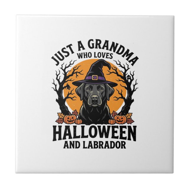 Grandma Halloween Labrador Funny Vintage_1 Tile (Front)
