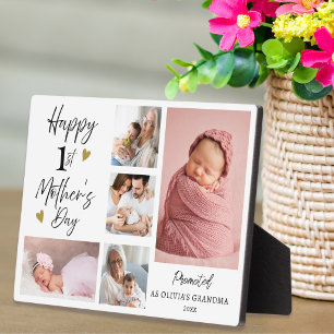 Grandma Happy 1st Mother's Day 5 Photo College Plaque