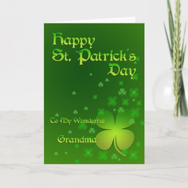 Grandma, Happy St Patrick's day card (Front)