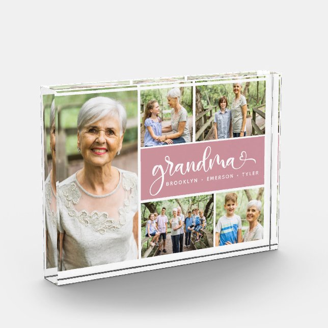 Grandma Heart Photo Collage Photo Block (Left)