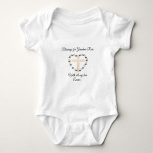 Grandma Heart with Gold Cross Baby Bodysuit