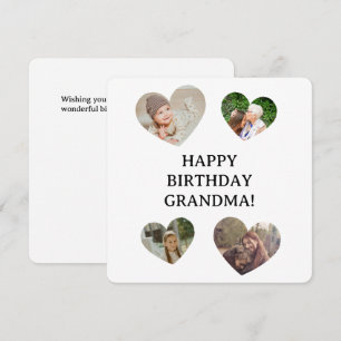 Grandma Hearts Photo Collage Personalized Birthday Card