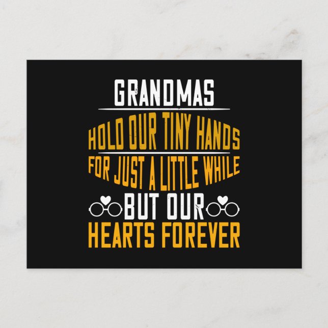 Grandma - Hold Our Hearts Forever Postcard (Front)