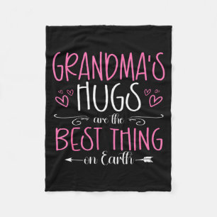 Grandma hugs quote for grandkids and family love  fleece blanket