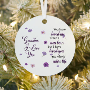 Grandma I Love You Metal Tree Decoration