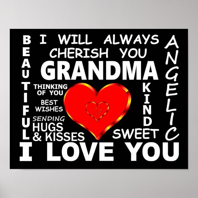 Grandma I Love You Poster (Front)