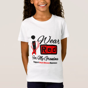 Grandma -  I Wear Red Ribbon Heart Disease T-Shirt