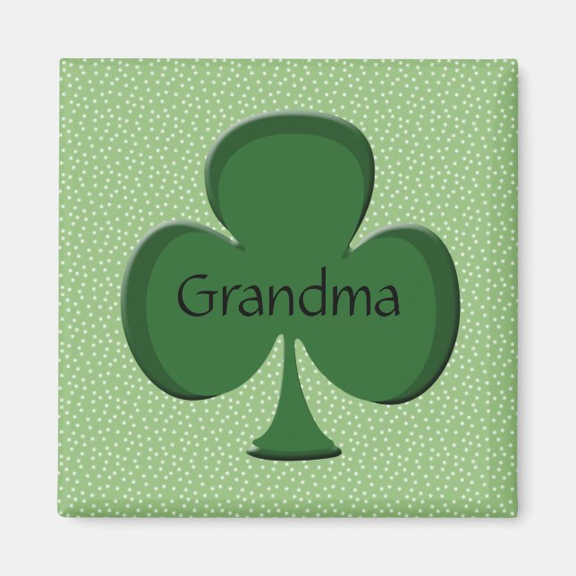 Grandma Irish Shamrock Magnet (Front)