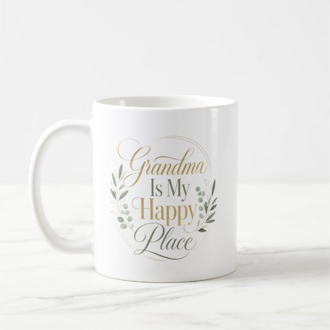 Grandma Is My Happy Place Coffee Mug (Left)