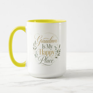 Grandma Is My Happy Place Mother's Day Mug