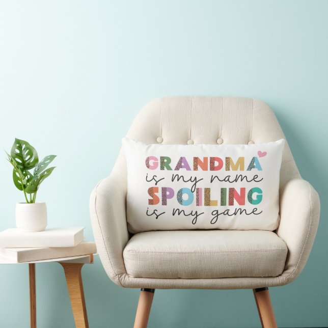 Grandma Is My Name Spoiling Is My Game Lumbar Cushion (Chair)