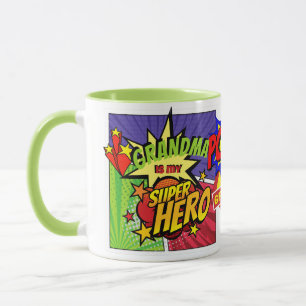 GRANDMA Is My SUPERHERO Personalised COMIC HERO Mug