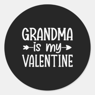 Grandma Is My Valentine Classic Round Sticker