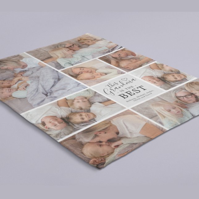 Grandma is the Best Photo Collage Fleece Blanket (Creator Uploaded)