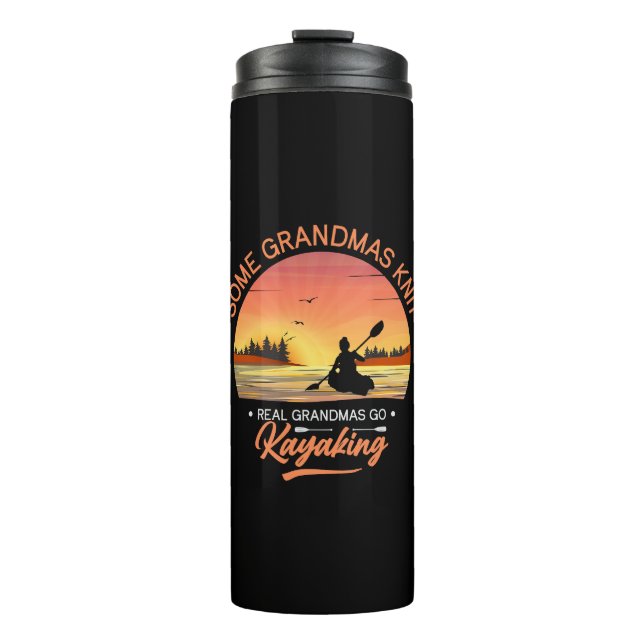 Grandma Kayaking Thermal Tumbler (Front)