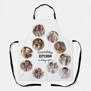 Grandma kitchen is always open collage photos apron