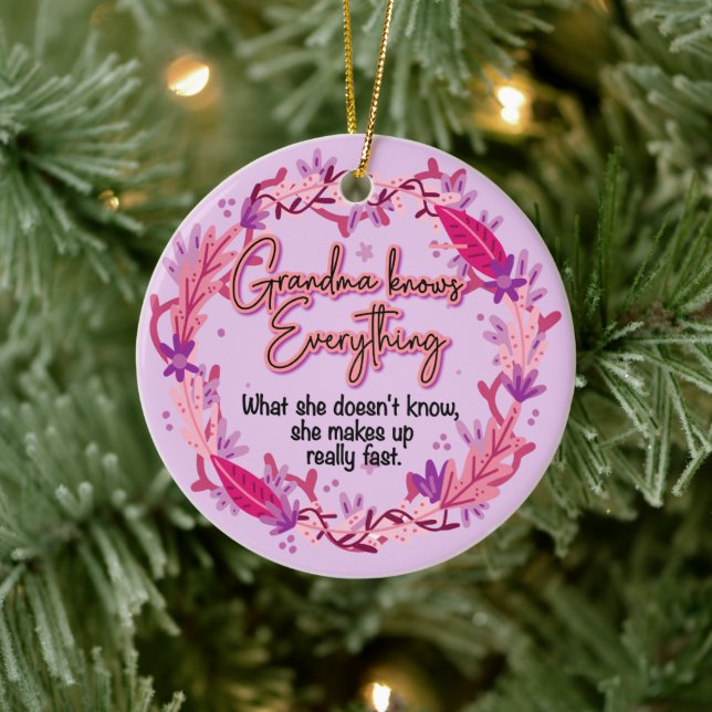 Grandma Knows Everything Ceramic Tree Decoration (Tree)
