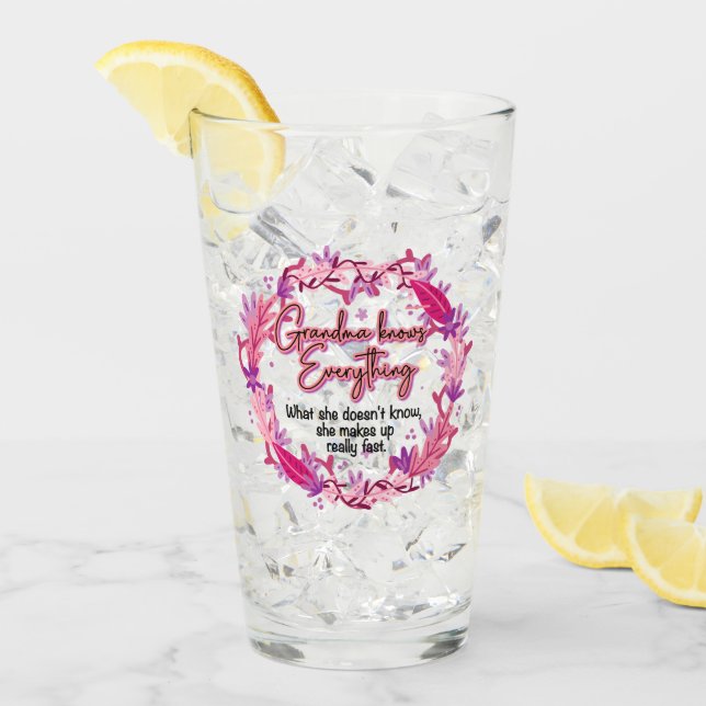 Grandma Knows Everything Glass (Front Ice)