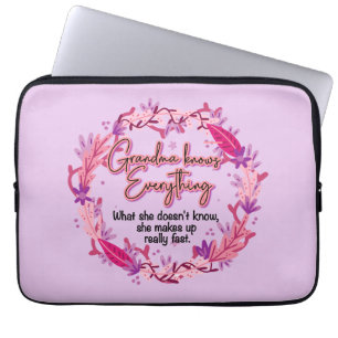 Grandma Knows Everything Laptop Sleeve